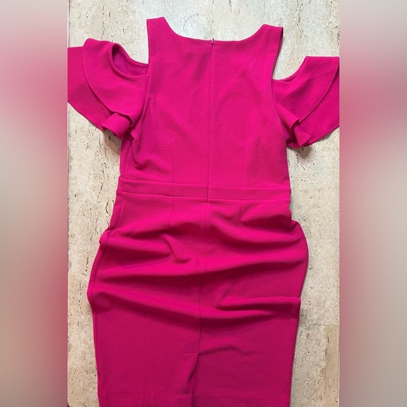 NWT Nicole Miller Sharp Pink Pencil Dress Size Large - Picture 2 of 7